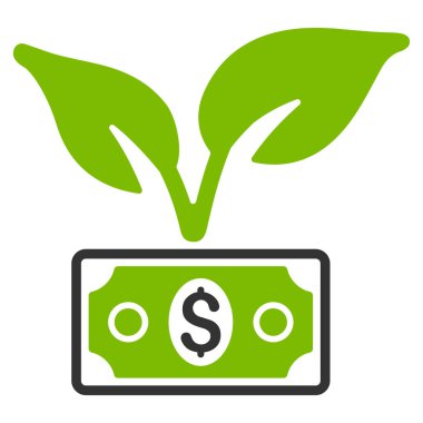 Eco başlangıç kazanç düz vektör simgesi