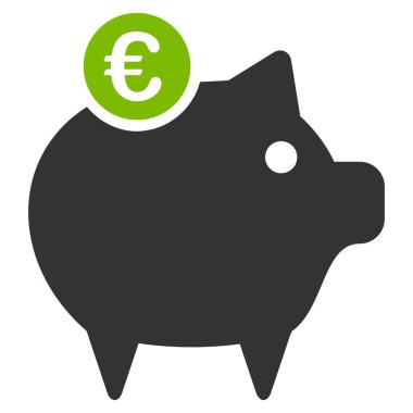 Euro kumbara düz vektör simgesi