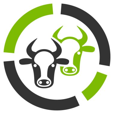 Hayvancılık diyagramı düz vektör simgesi