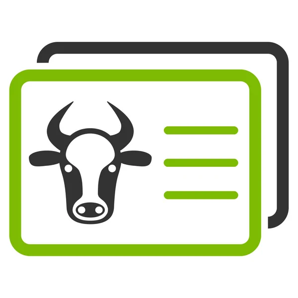 Vaca Cuenta Tarjetas Vector plano Icono — Archivo Imágenes Vectoriales