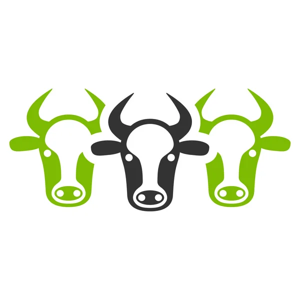 Cattle Flat Vector Icon — Stock Vector