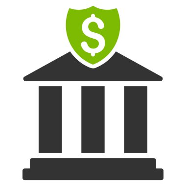 bank düz vektör simgesi