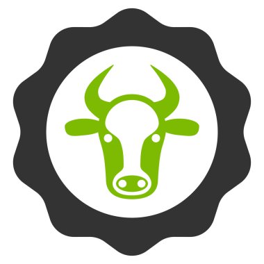 Sığır eti sertifika düz vektör simgesi