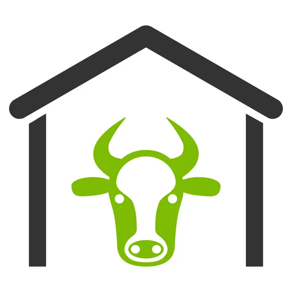 Cow Garage Flat Vector Icon — Stock Vector