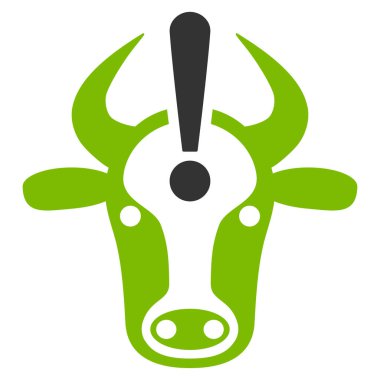 İnek hata düz vektör simgesi