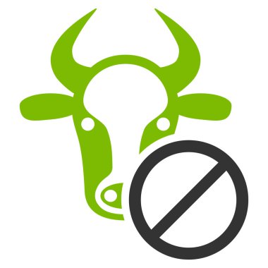 Düz vektör simge yasak inek