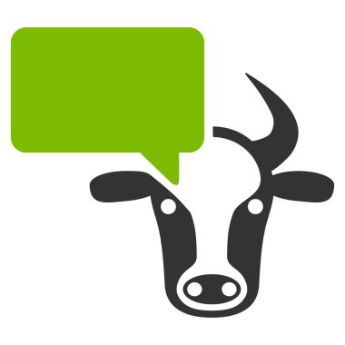 İnek görüş düz vektör simgesi