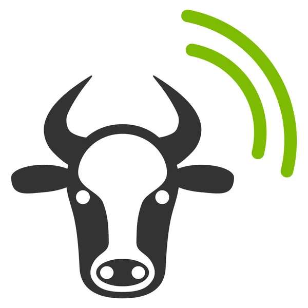Krowa Radio sygnał płaskie wektor ikona — Wektor stockowy