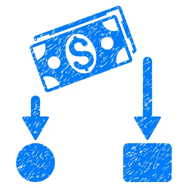 Icône de flux de trésorerie Grunge filigrane — Image vectorielle