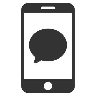 Akıllı telefon sohbet ileti düz vektör simgesi