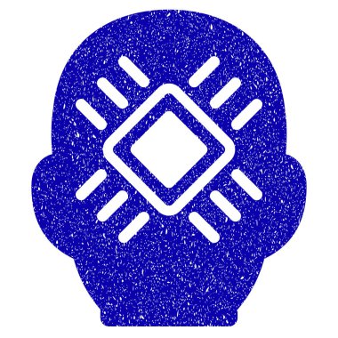 Cyborg kafa simgesi Grunge filigran