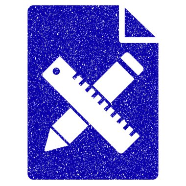 Tasarım araçları sayfa simgesini Grunge filigran kalem ve cetvel