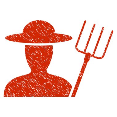 Dirgen simgesi Grunge filigran ile çiftçi