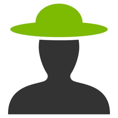 Çiftçi kişi düz vektör simgesi