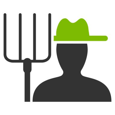 Dirgen düz vektör simgesi olan çiftçi