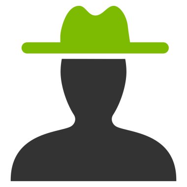 Çiftçi düz vektör simgesi