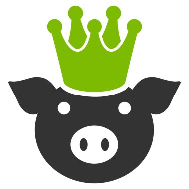 Kral domuz düz vektör simgesi