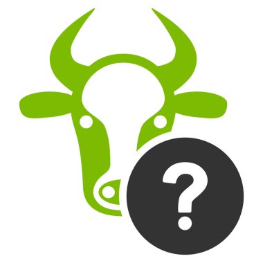 İnek bilinmeyen durum düz vektör simgesi