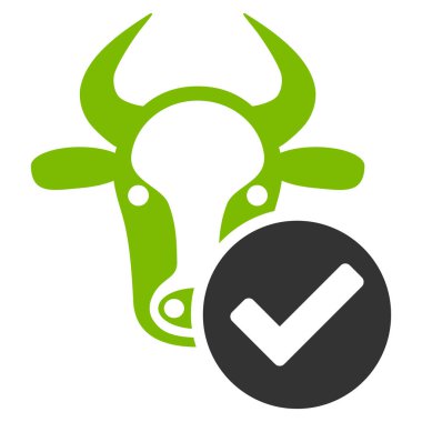 İnek geçerli düz vektör simgesi