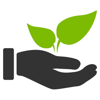 Eco başlangıç el düz vektör simgesi