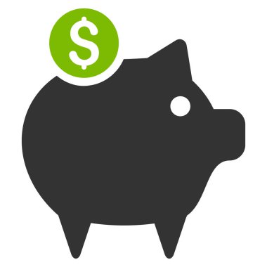 Piggy Bank Düz Vektör Simgesi