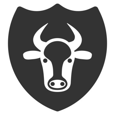 Boğa kalkan düz vektör simgesi