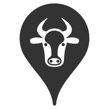Sığır Marker düz vektör simgesi