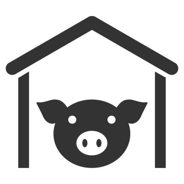 Domuz çiftliği düz vektör simgesi