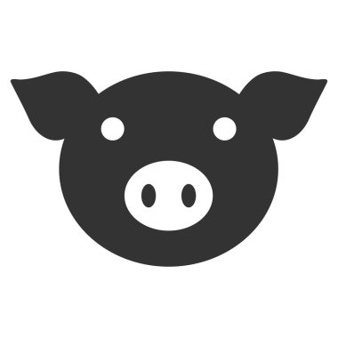 Domuz kafası düz vektör simgesi