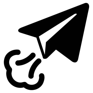 Kağıt Uçak Başlat düz vektör simgesi