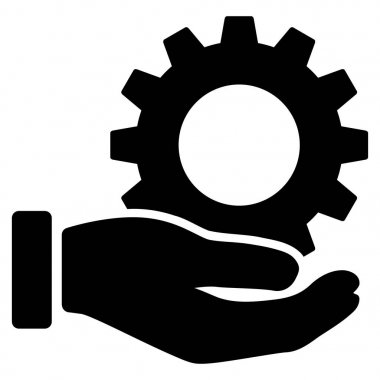 Hizmet vites düz vektör simgesi