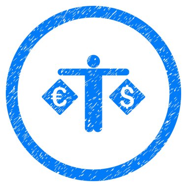 Para birimi tüccar grenli simgesi yuvarlak