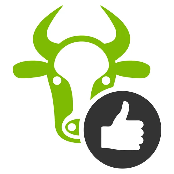 Polegar vacas até ícone vetorial plana —  Vetores de Stock