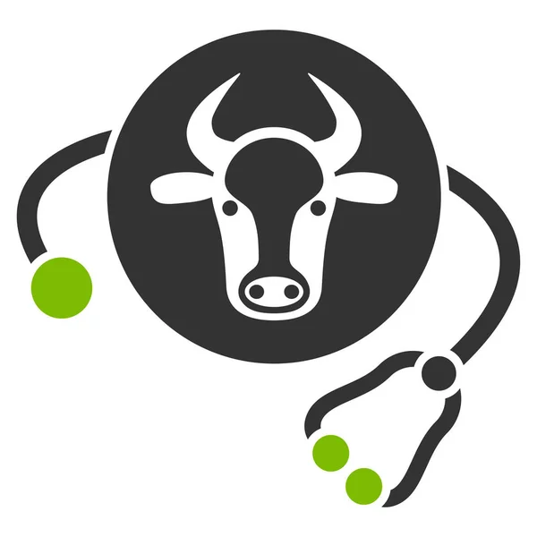 Vaca Veterinaria Vector plano Icono — Vector de stock