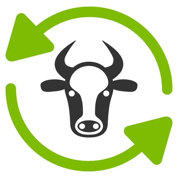 Refresh Cow Flat Vector Icon — Stock Vector