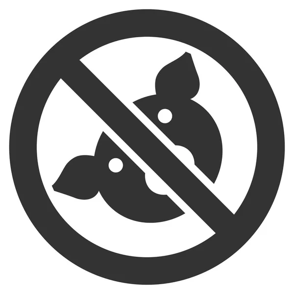 Icono vectorial plano de cerdo prohibido — Vector de stock