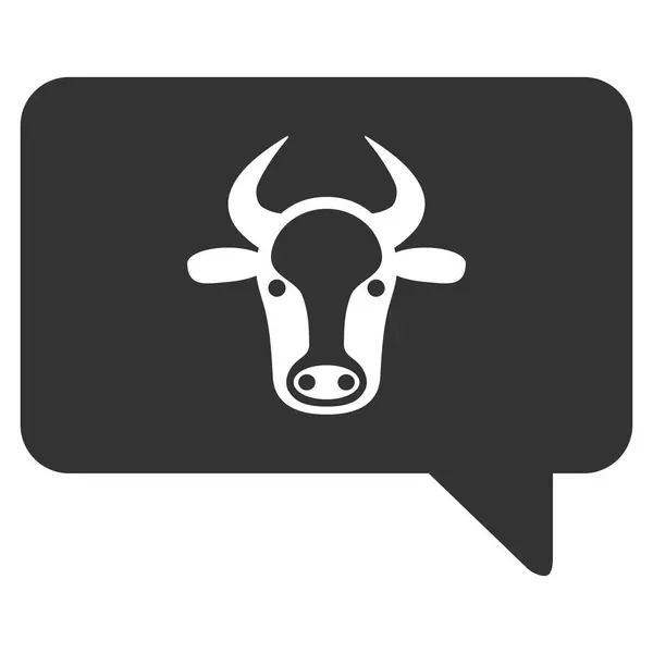 Mensaje de vaca Vector plano Icono — Vector de stock
