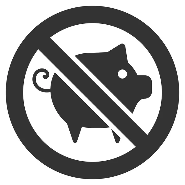 Prohibido cerdo plano Vector icono — Vector de stock