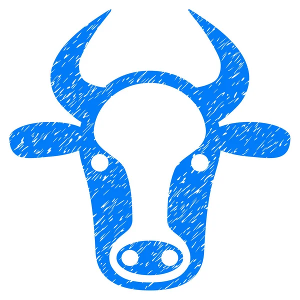 Cow huvud ikonen Grunge vattenstämpel — Stock vektor