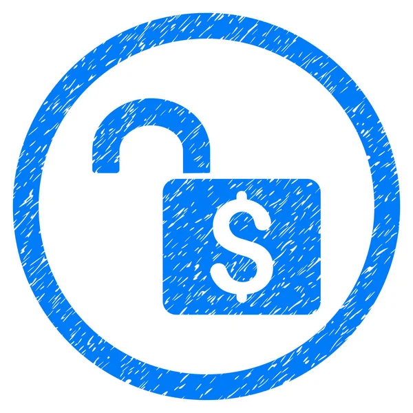 Open Banking Lock Rounded Grainy Icon — Stock Vector