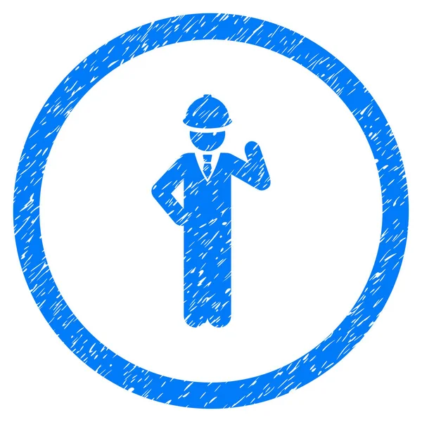 Engineer Rounded Grainy Icon — Stock Vector