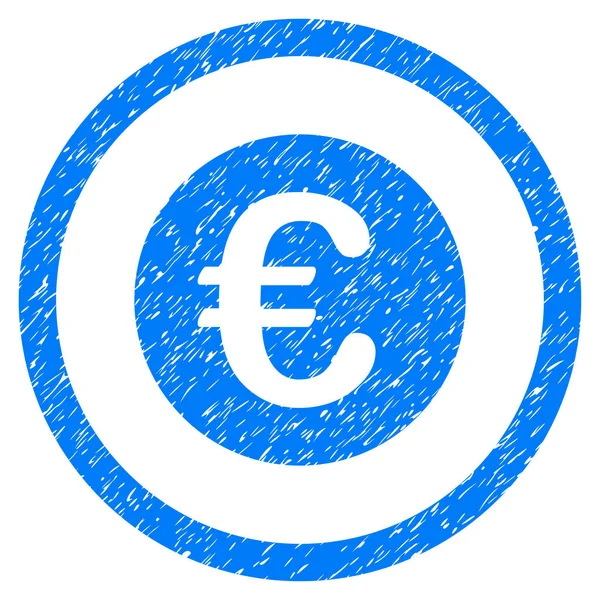 Євро монета заокруглена іконка гумовий штамп — стоковий вектор