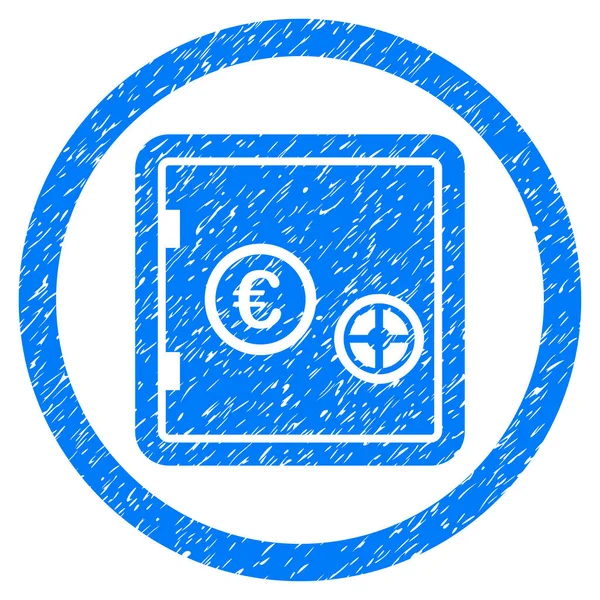 Euro Безпечний круглий іконка гумовий штамп — стоковий вектор