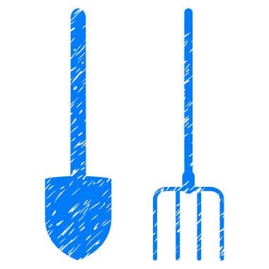 Dirgen ve kürek araçlar simgesi Grunge filigran