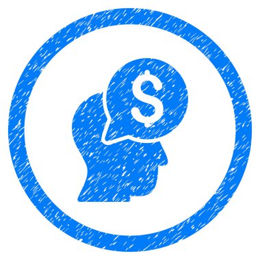 İş adamı düşünüyorum grenli simgesi yuvarlak