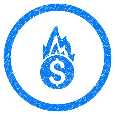 Yangının hasarı grenli simgesi yuvarlak