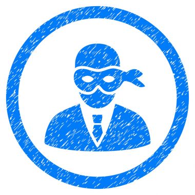 Maskeli hırsız grenli simgesi yuvarlak