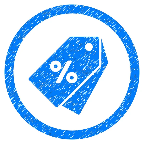 Percent Discount Tags Rounded Grainy Icon — Stock Vector