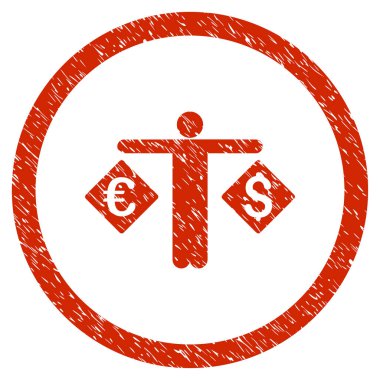 Para birimi tüccar grenli simgesi yuvarlak