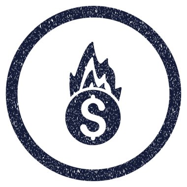 Yangının hasarı grenli simgesi yuvarlak